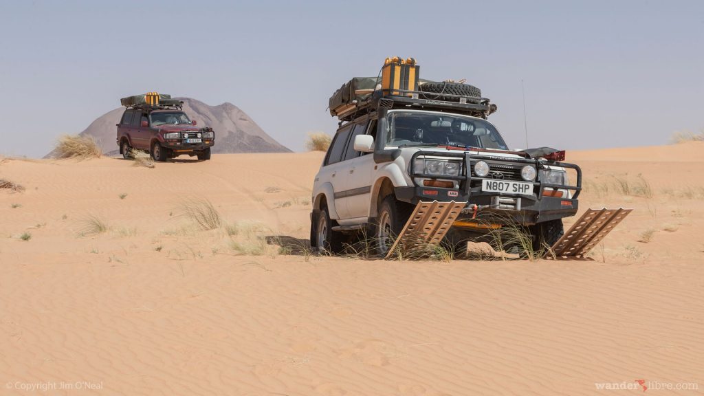 Using Sand Ladders to Dig Out of the Sand in the Sahara Desert, Mauritania