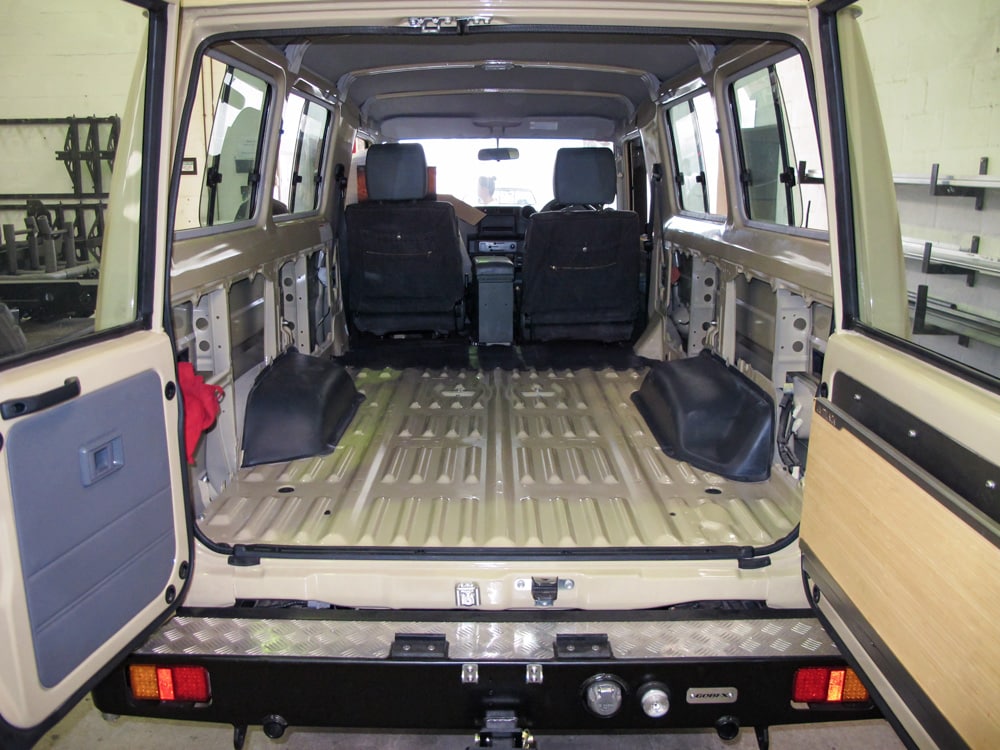 Gutting the interior of a Land Cruiser Troopy in preparation for a new custom interior