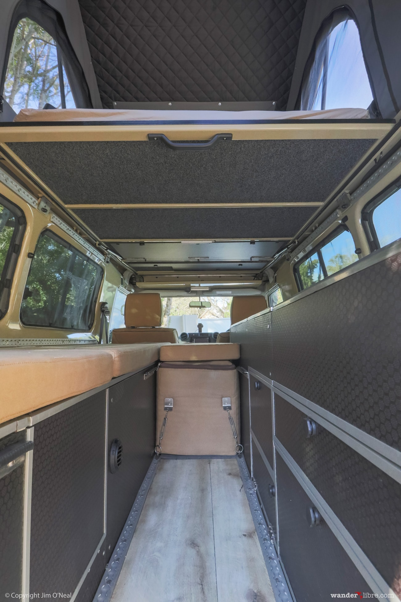 Land Cruiser Troop Carrier Camper Conversion Pop-Top Roof with Bed Down