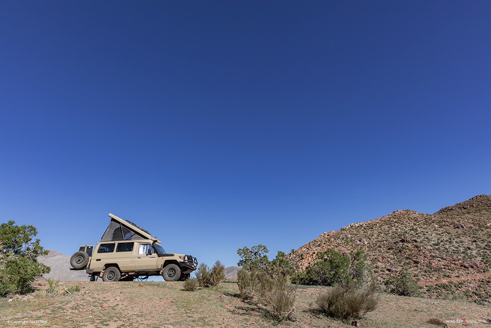 A Toyota Land Cruiser Troopy camping in the Elqui Valley Chile