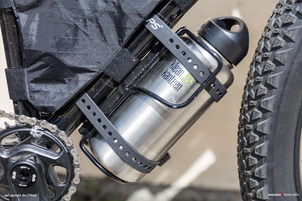 40oz Klean Kanteen Mounted on a Surly ECR 29+ DownTube w/ Salsa Anything Cage and Voile Straps
