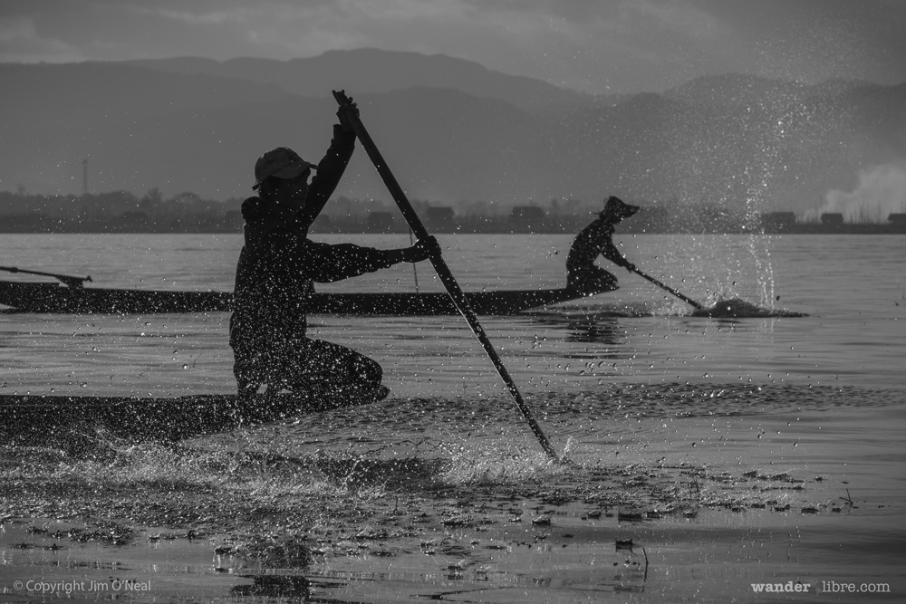 Fishermen fishing on Inle Lake, Myanmar