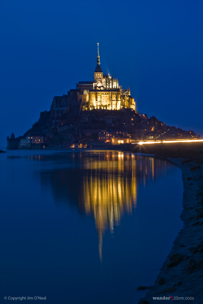 Mont Saint-Michel France at night