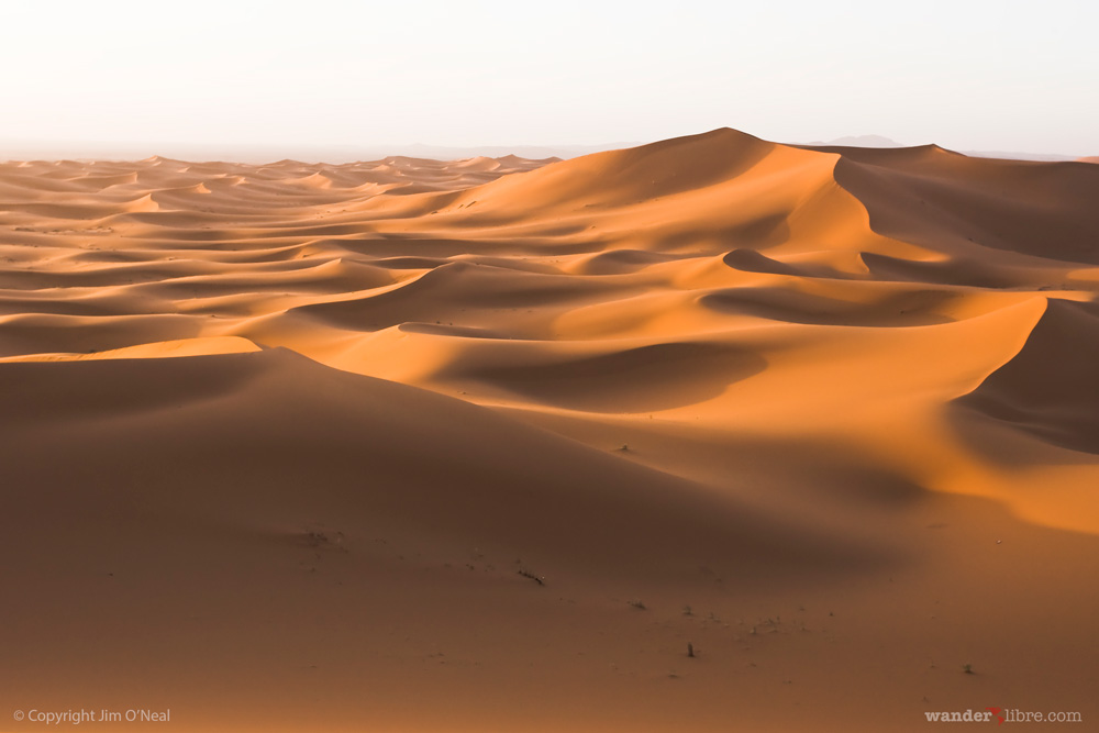 Sunrise over sand dunes at Erg Chebbi, Morocco