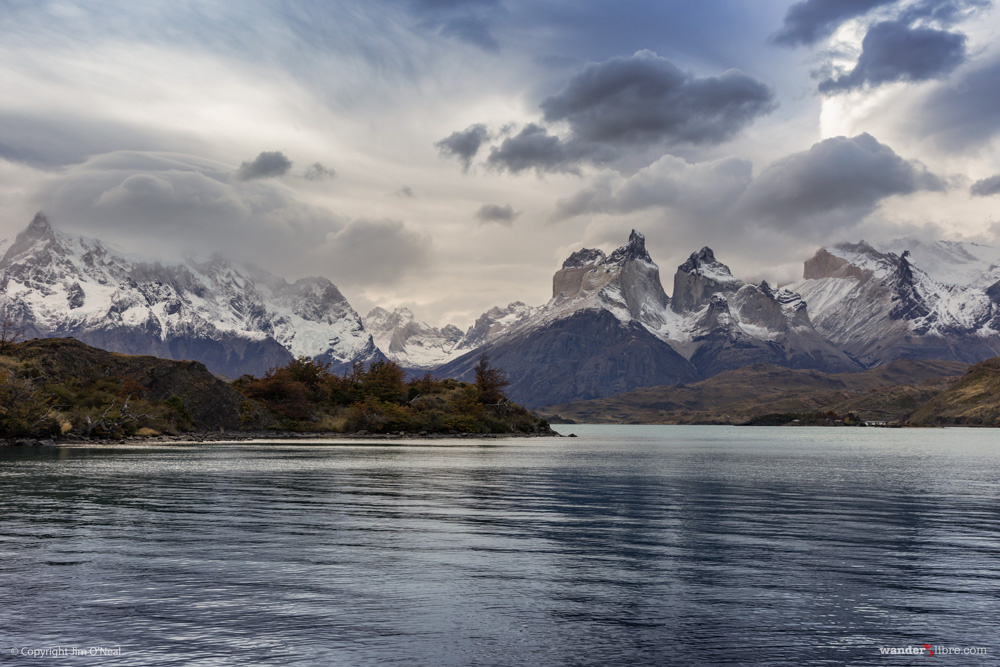 A photo of taken shortly after sunrise in Torres del Paine National Park