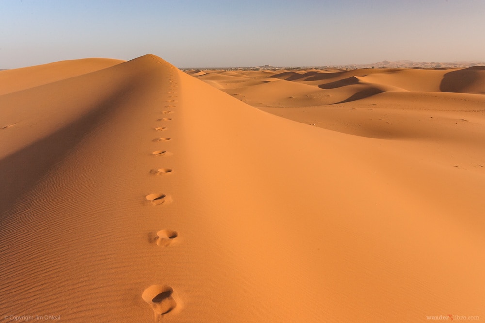 Footsteps Atop the Dunes of Erg Chebbi