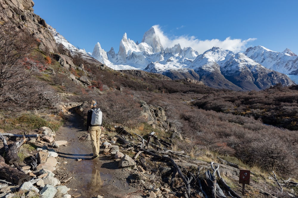 Sheri Hikes through the valley