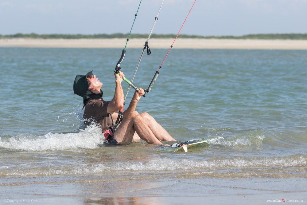 Jim learns to kitesurf brazil at Praia de Macapa