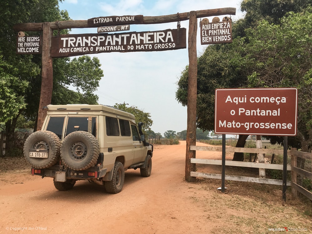 Entering Transpantaneira in Brazil