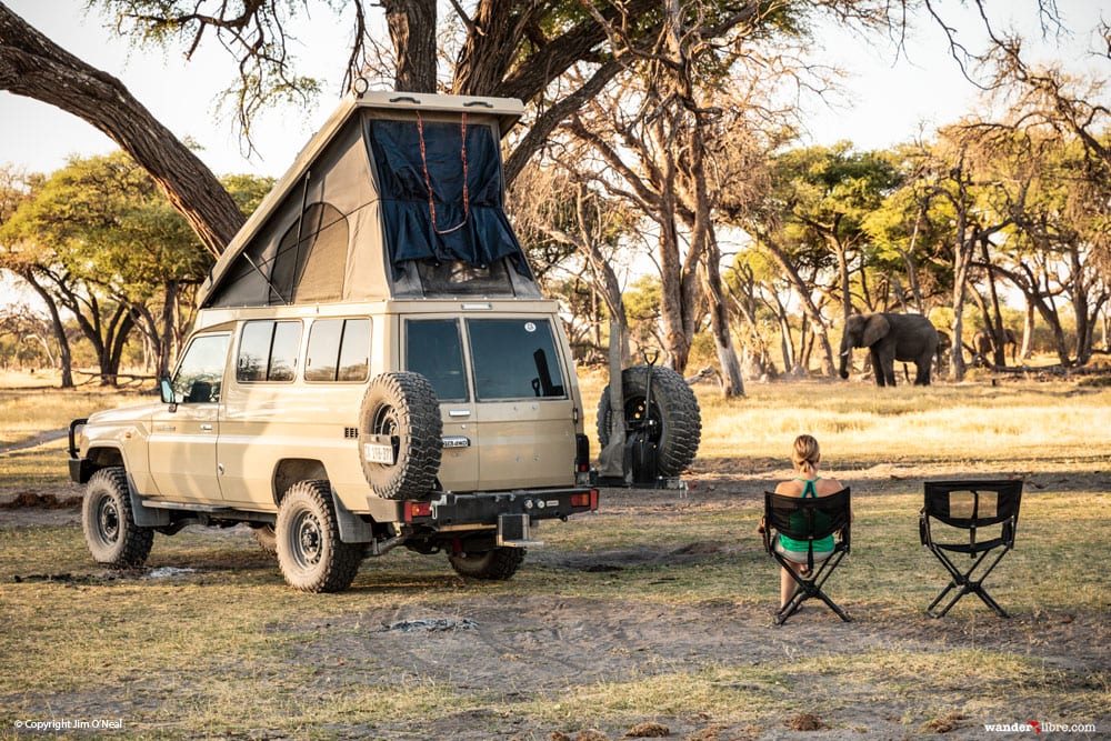 Watching elephants from our Front Runner Expander Chairs in Botswana