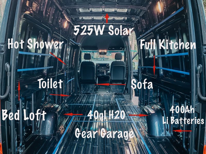 Our Mercedes Sprinter Van Build Layout